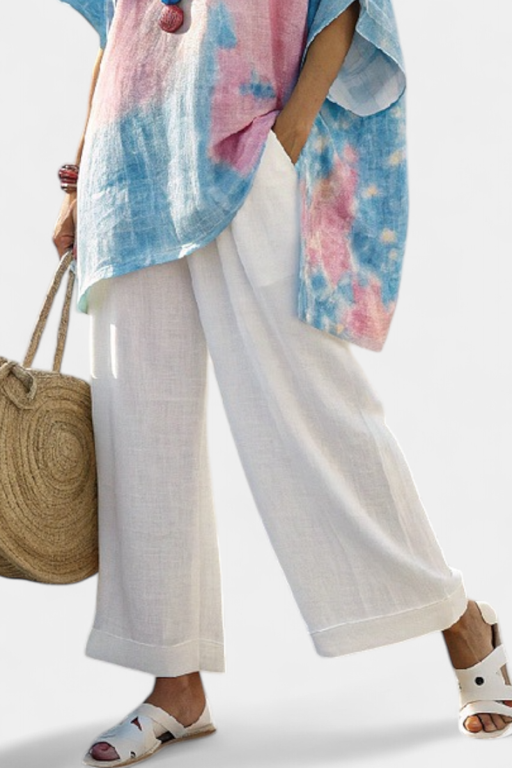 Vantrel | Oberteil aus Leinen und gestreifte Hose aus Bambus