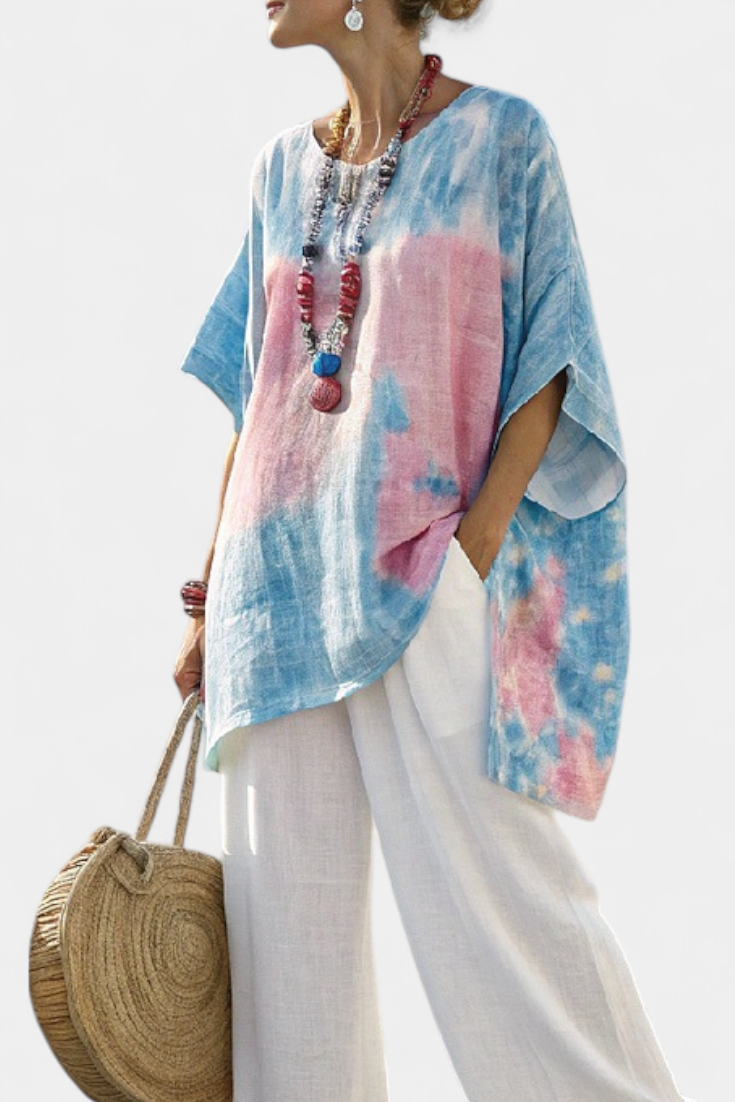 Vantrel | Oberteil aus Leinen und gestreifte Hose aus Bambus