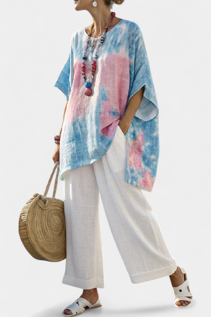 Vantrel | Oberteil aus Leinen und gestreifte Hose aus Bambus