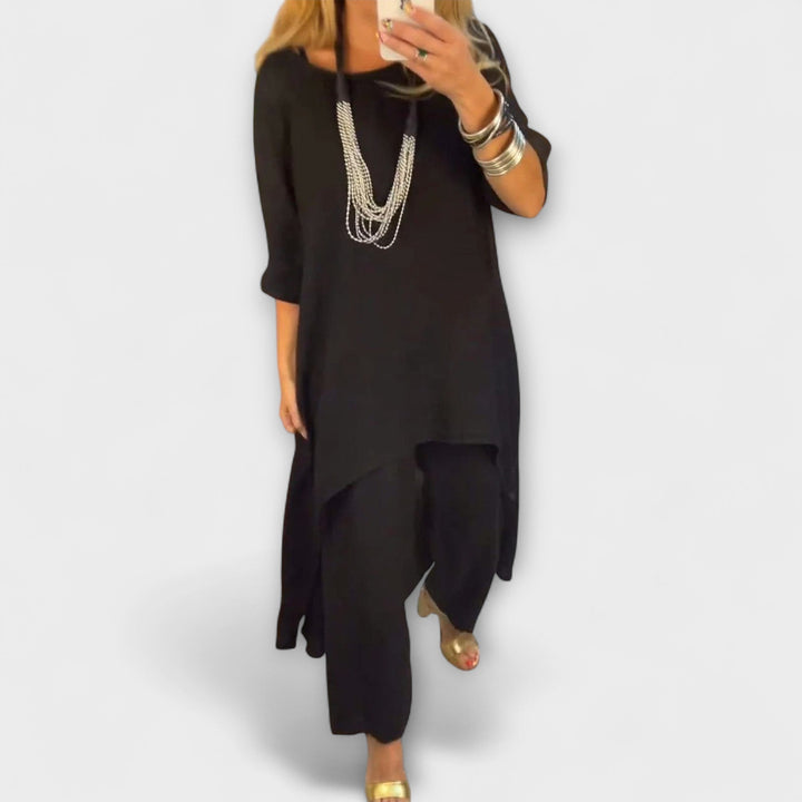 Tabea - Leinenanzug mit rundem Ausschnitt