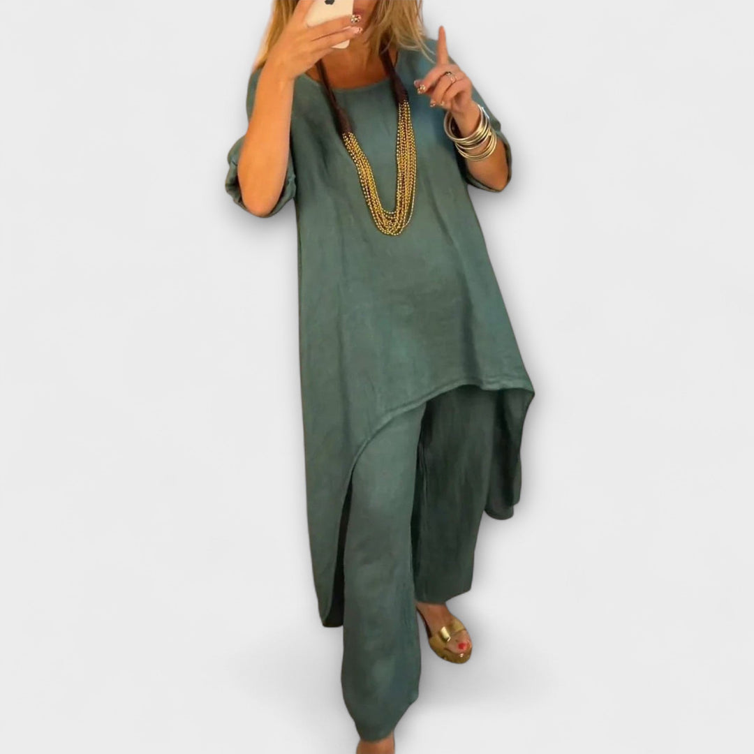 Tabea - Leinenanzug mit rundem Ausschnitt