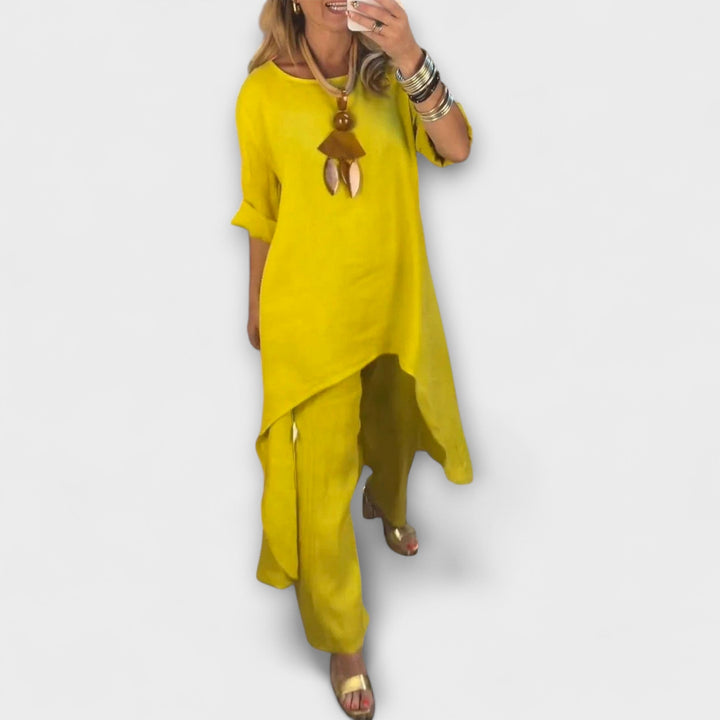 Tabea - Leinenanzug mit rundem Ausschnitt