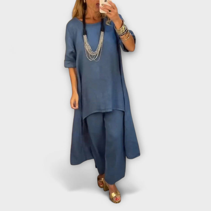 Tabea - Leinenanzug mit rundem Ausschnitt