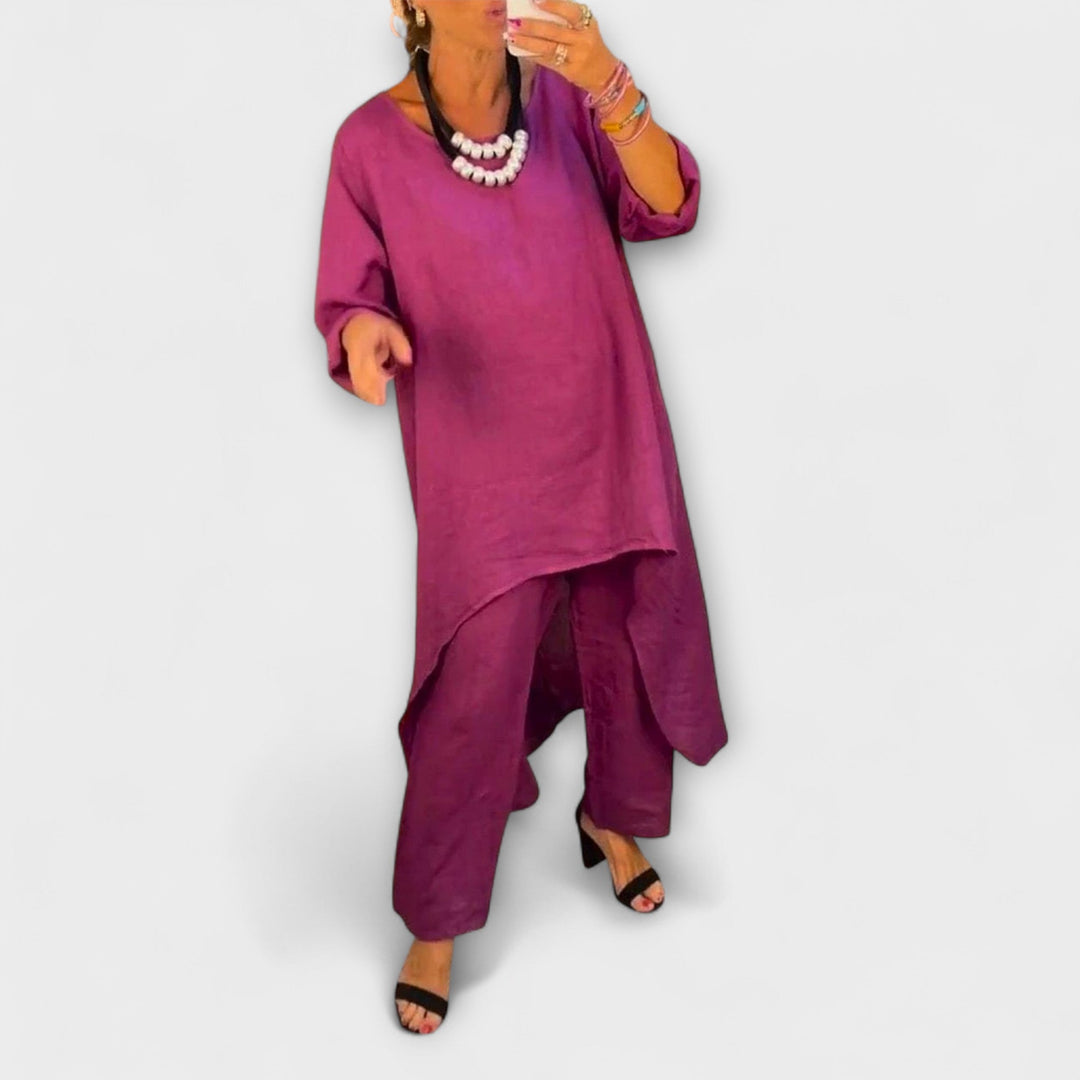 Tabea - Leinenanzug mit rundem Ausschnitt