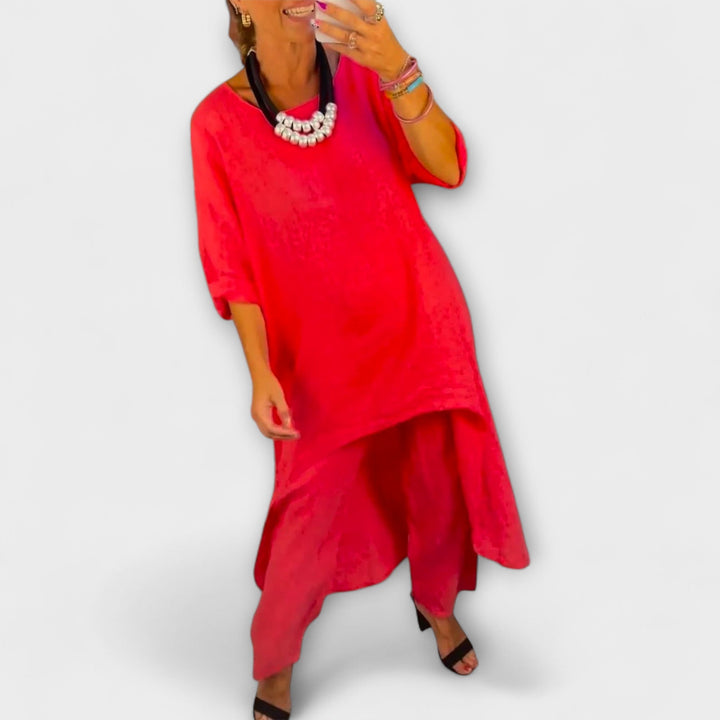 Tabea - Leinenanzug mit rundem Ausschnitt