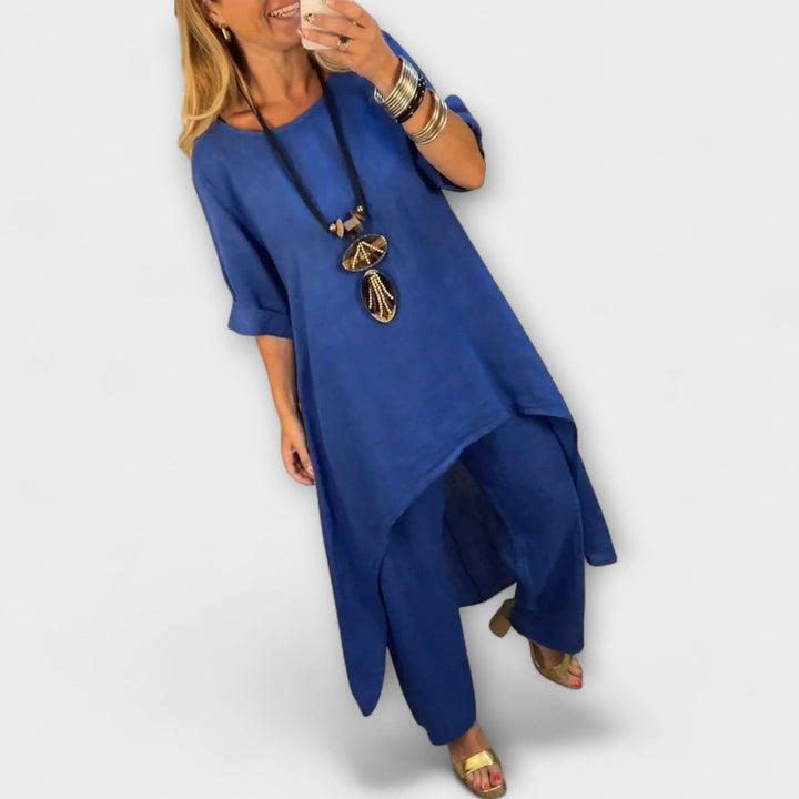 Tabea - Leinenanzug mit rundem Ausschnitt