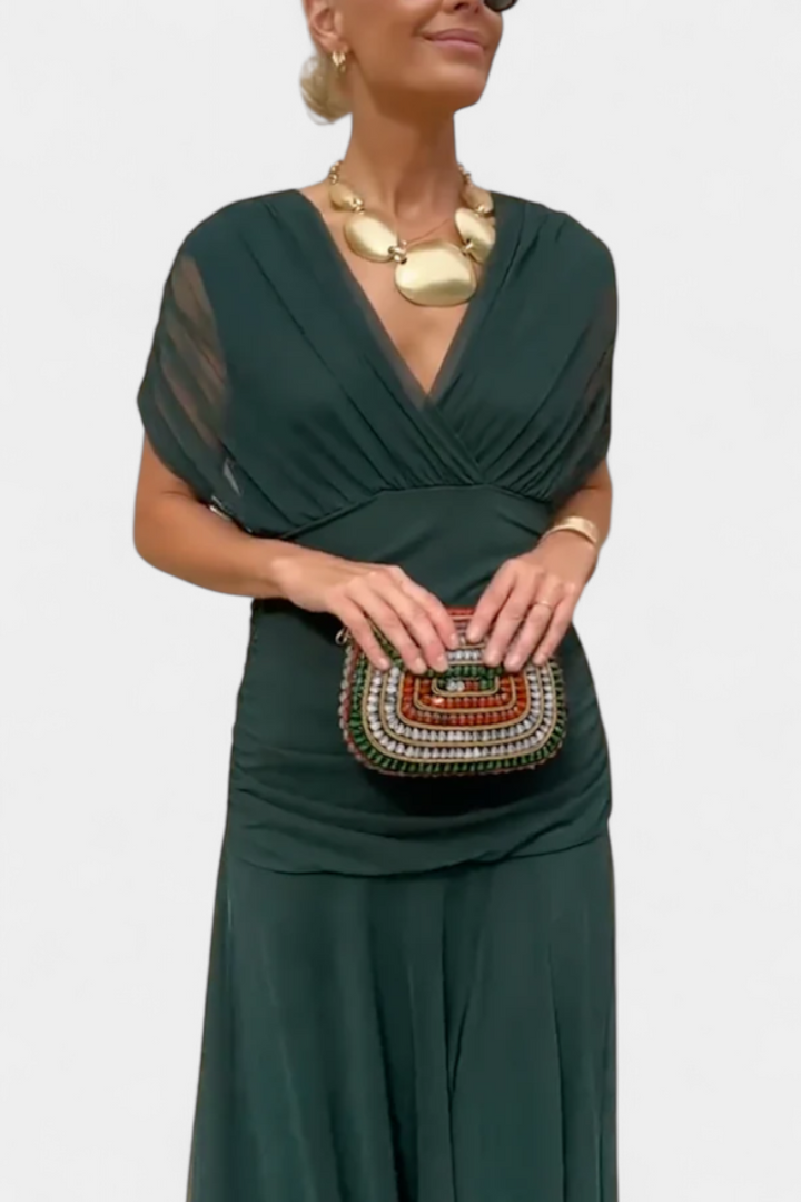 Magda | Lange blumige Kleider mit V-Ausschnitt