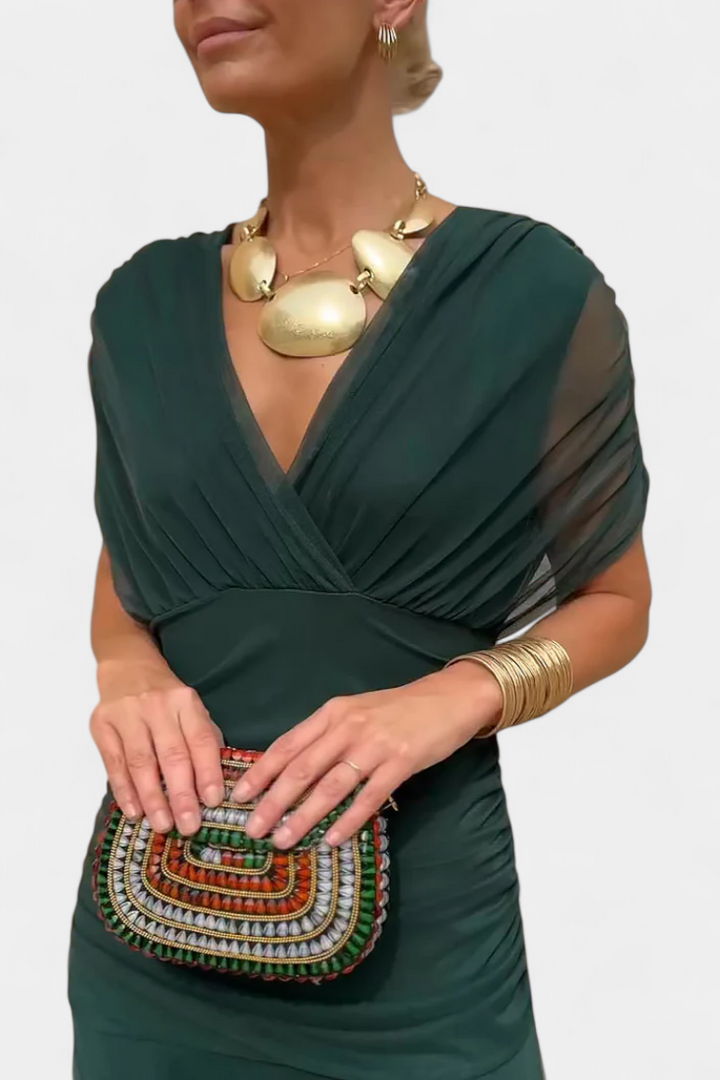 Magda | Lange blumige Kleider mit V-Ausschnitt